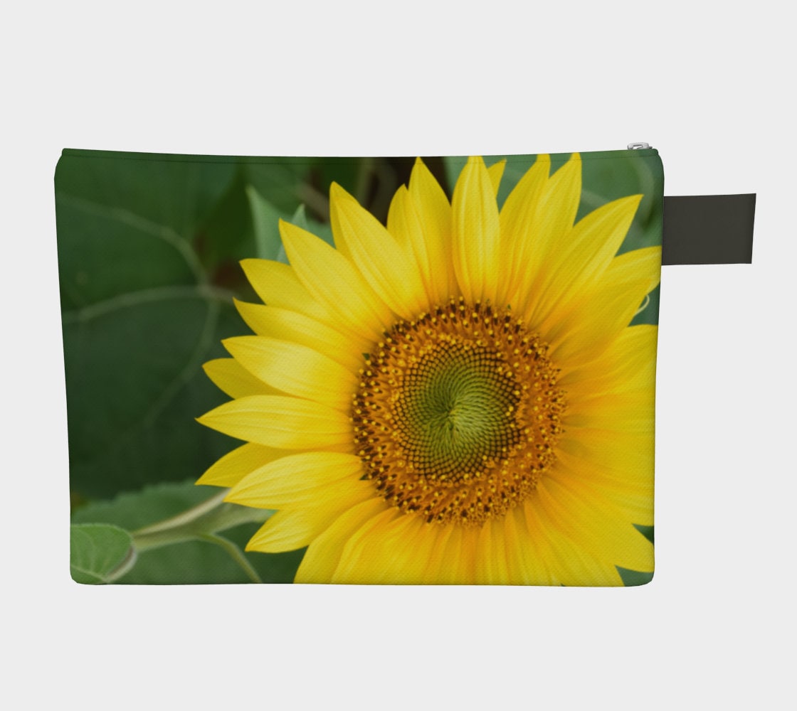 Sunflower Wristlet Bag - Canvas Sunflower Wristlet Handbag