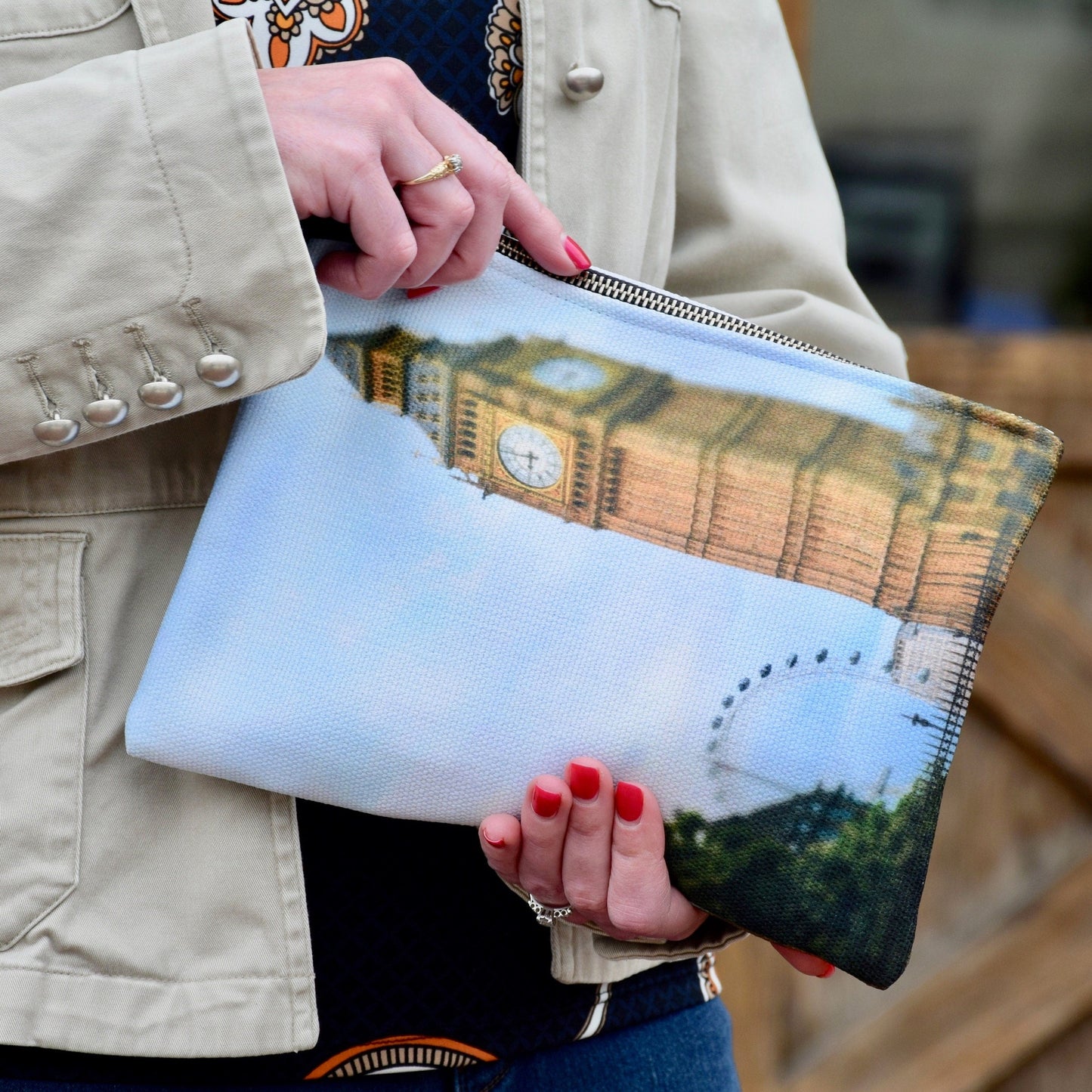 London Wristlet Bag - Handbag featuring Big Ben and the London Eye