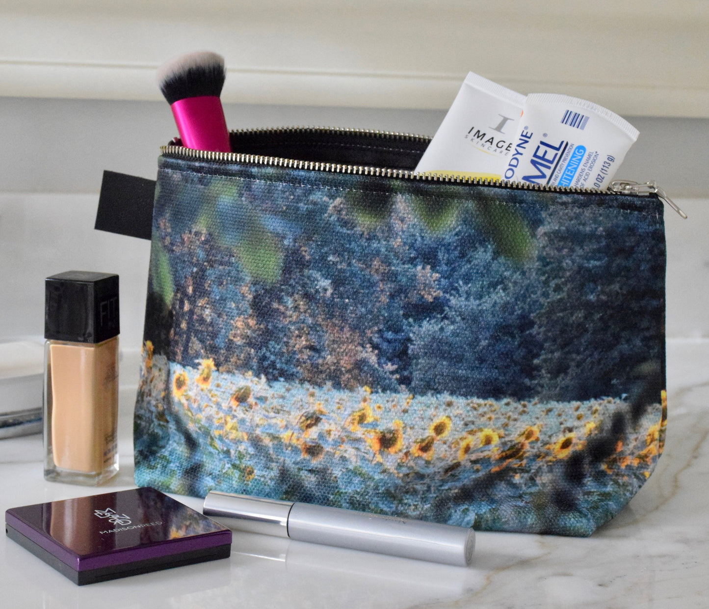 Sunflower Makeup Bag - Travel Cosmetic Bag