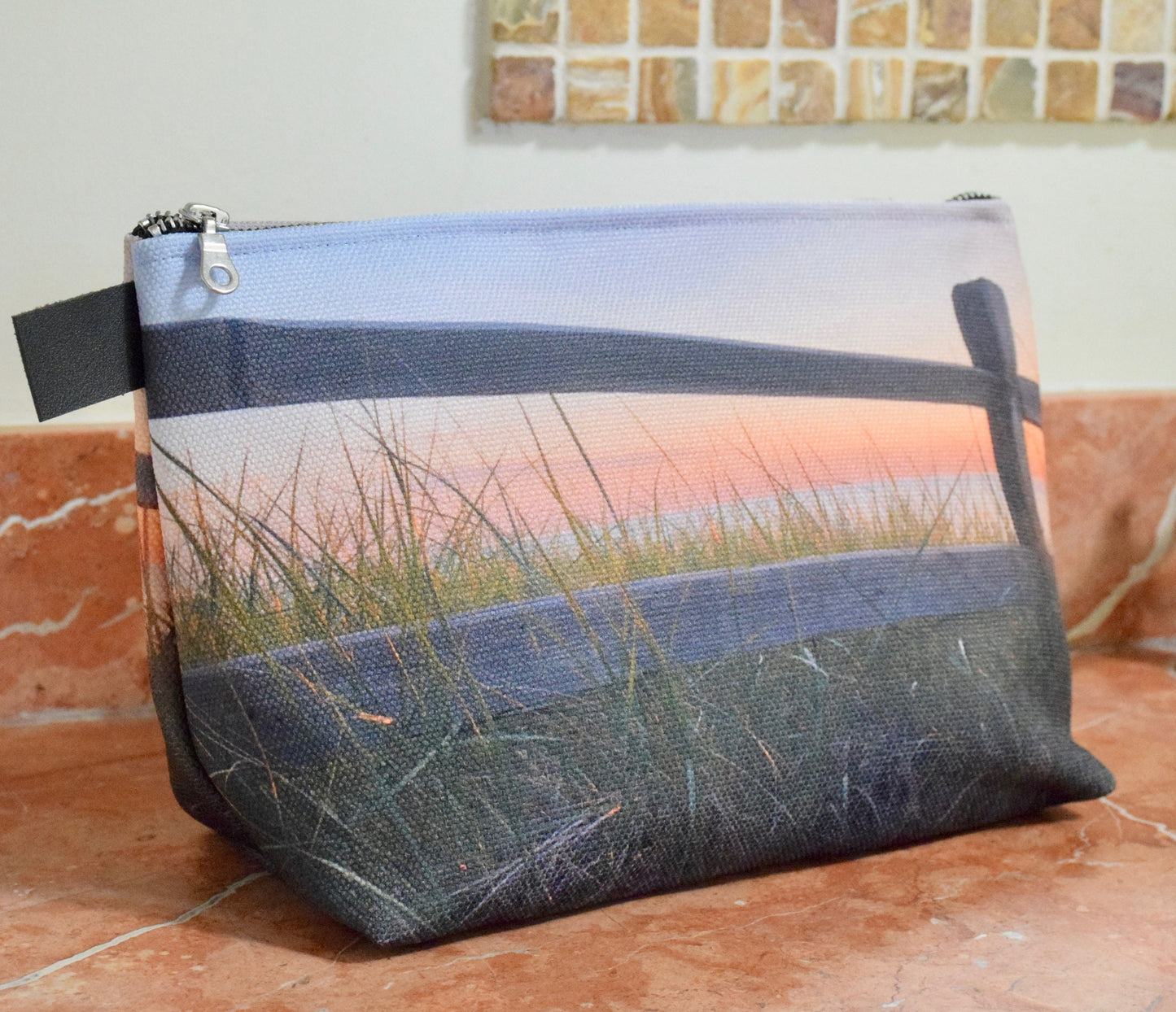 Sunset Beach Makeup Bag - Travel Makeup Bag of the Beach at Sunset