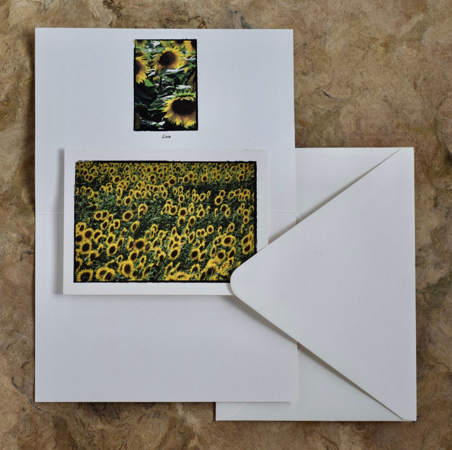 Sunflower Greeting Cards - Hand Printed, Inspiring Sunflower Cards