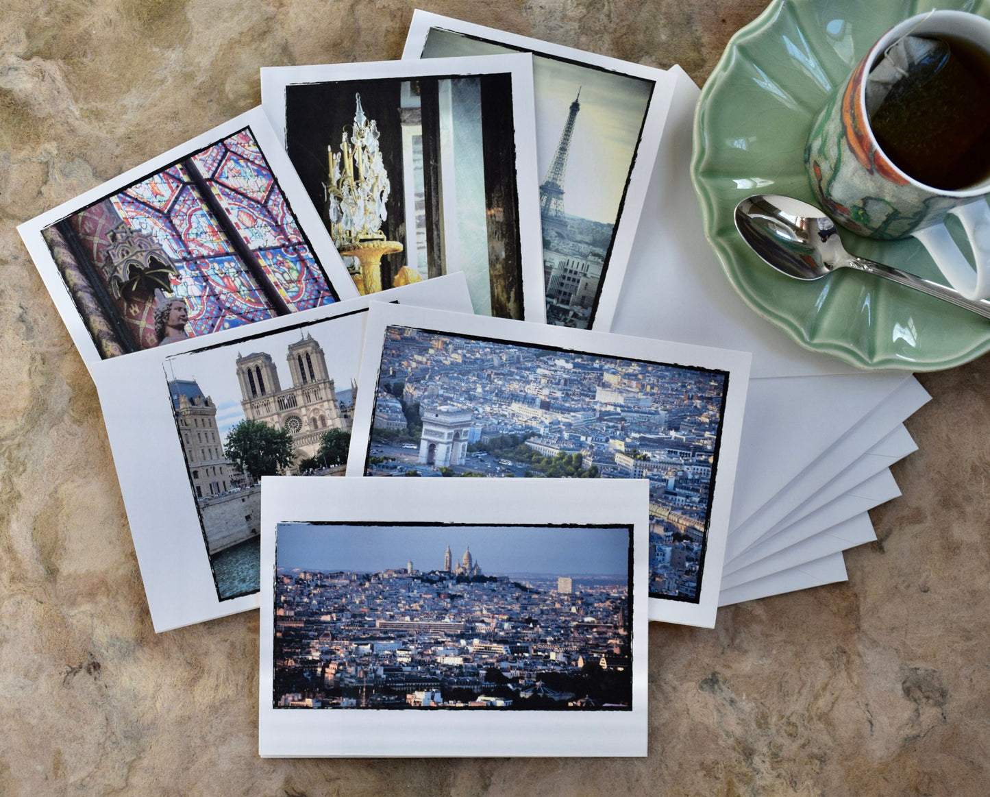 Paris Greeting Cards - Hand Printed Paris Card Collection Set of 6