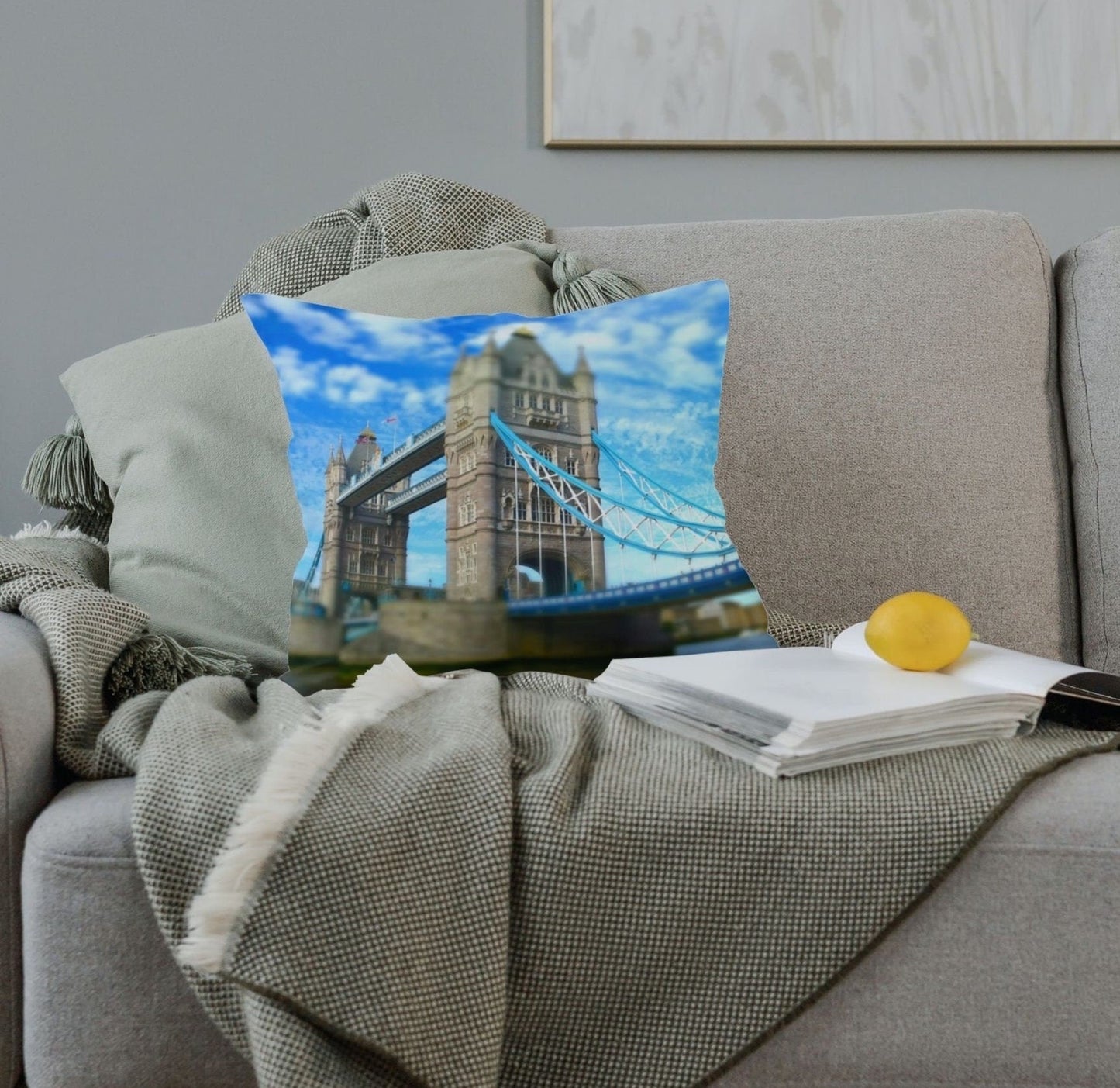 London Pillow - London Decor Tower Bridge Throw Pillow