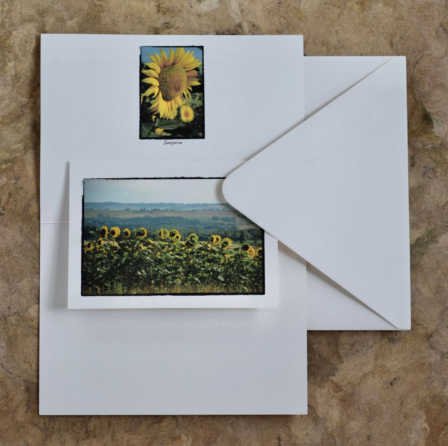 Sunflower Greeting Cards - Hand Printed, Inspiring Sunflower Cards