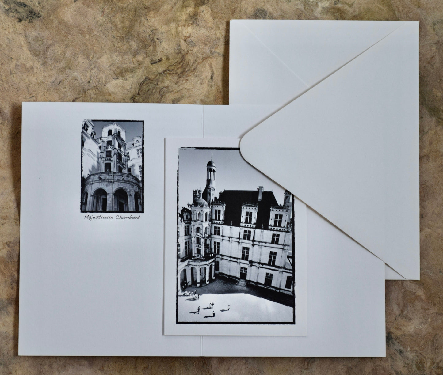 France Greeting Cards - Hand Printed Cards Loire Valley, Carcassonne