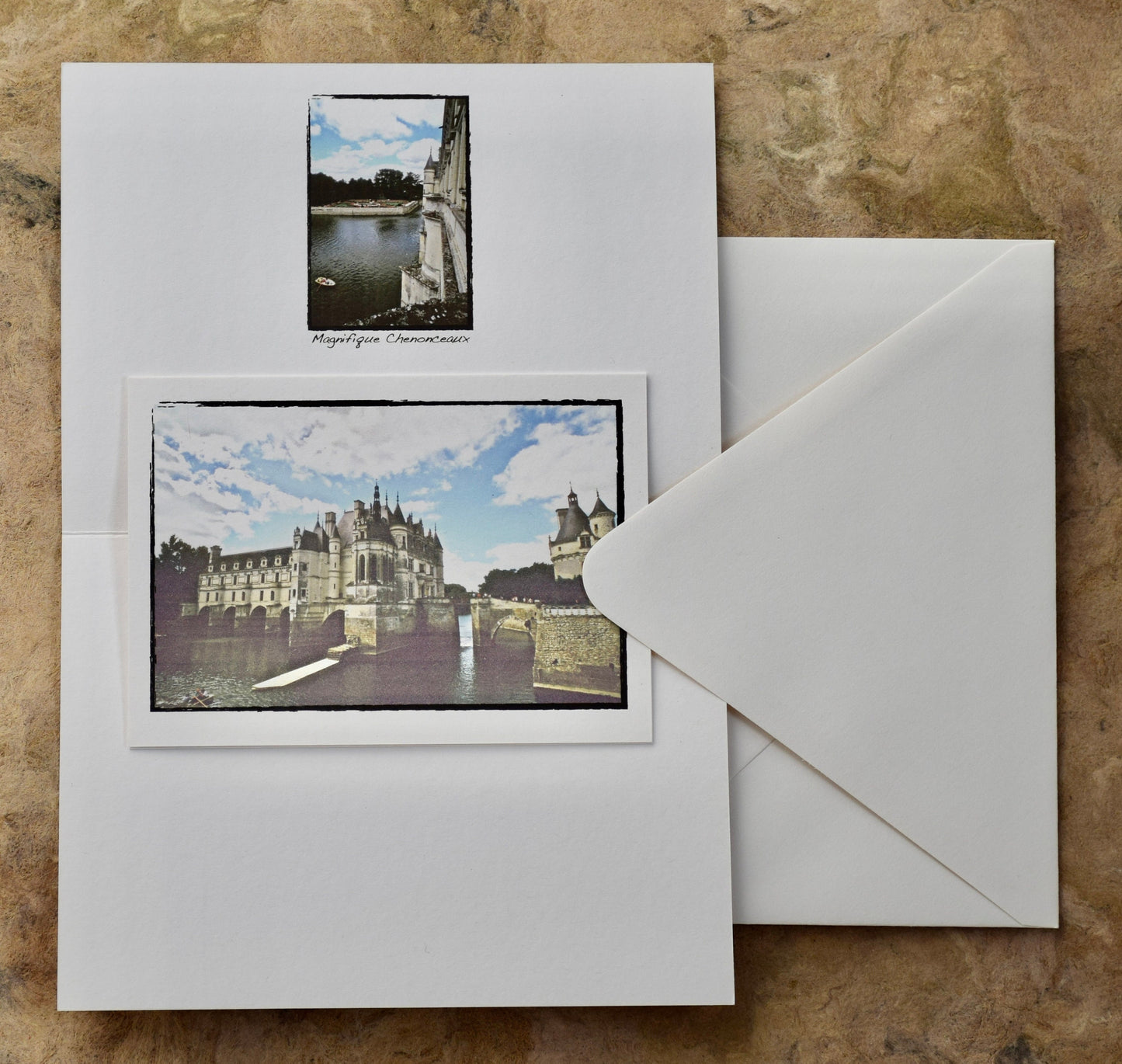 France Greeting Cards - Hand Printed Cards Loire Valley, Carcassonne